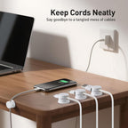 AGPTEK 8 Pack Magnetic Cable Clips, Upgraded 360° Rotatable Cord Holder Clips for Nightstand, Desk Cord Organizer Adhesive Wire Management Home Office Phone Charging Cords USB Cable Keeper (White)