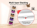 Kuject XX-Large Shoe Storage Boxes Organizers Clear Plastic Stackable 12 Pack, Shoe Rack & Holder Substitute, Sneaker Containers, Toy Storage Organizer Bins for Entryway, Closet, Under Bed, White