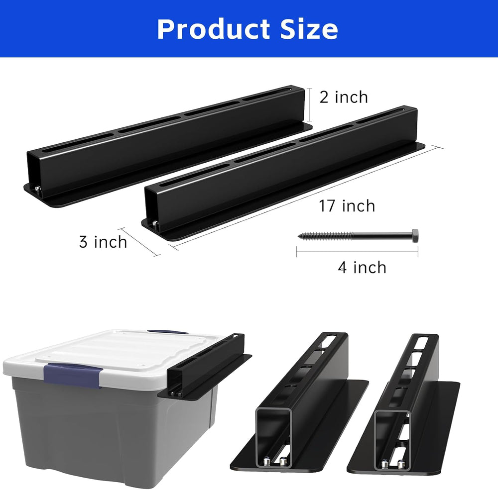 5 Pack Overhead Storage Rack, Ceiling Rack for Utility Bins Organization, Hea...