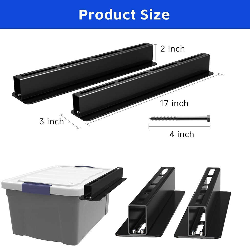 5 Pack Overhead Storage Rack, Ceiling Rack for Utility Bins Organization, Heavy Duty Garage Storage Supports Most Containers (for 4 Bins)
