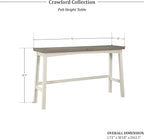 Lexicon Bar Table Set for 3, Small Kitchen Table Set Kitchen Island Table with 3 Saddle Bar Stools, 4 Piece Dining Table Set for Breakfast Nook, Living Room, Apartment, Pub Height, White/Coffee
