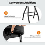 2PCS Cushioned Folding Stool, 25.6 Inch Portable Bar Stools, Counter Height Foldable Chairs, Black Height Heavy Duty Portable Chair Stool for Kitchen Garden Camping Cafe