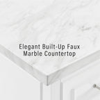 HomeStock Eclectic Elegance Faux Marble Top Kitchen Island