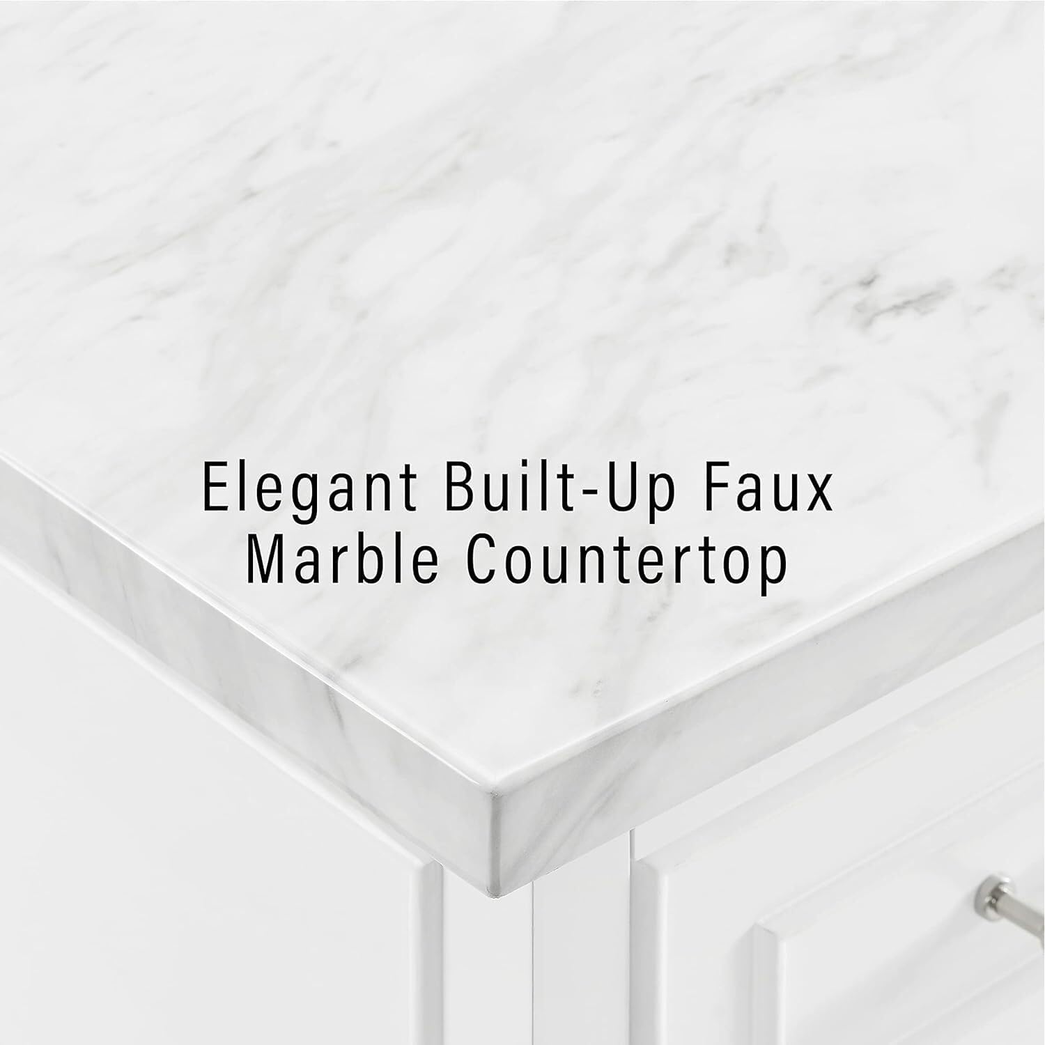 HomeStock Eclectic Elegance Faux Marble Top Kitchen Island