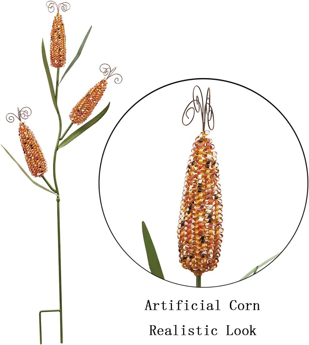 Metal Corn Garden Stake Fall Decor Decorative Corn Stalk Yard Sign