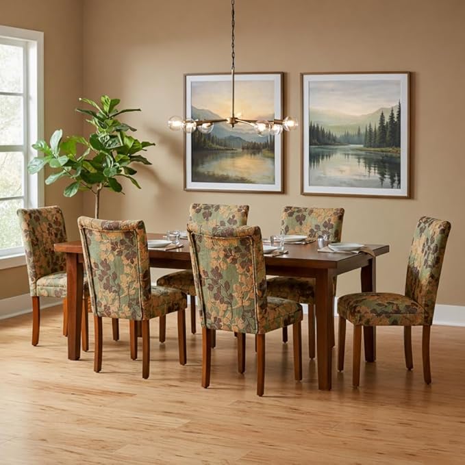 Homepop Home Decor | K1136-F975 | Classic Upholstered Parsons Dining Chair | Single Accent Dining Chair, Brown Woven
