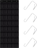 40 Mesh Pocket Over the Door Shoe Organizer,Hanging Shoe Rack for Closet Storage Holder for Dorm Room College Classroom Storag(Black)