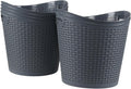 6 Packs 30 Liter Round Plastic Laundry Baskets, Grey Clothes Hamper, Large Basket for Storage