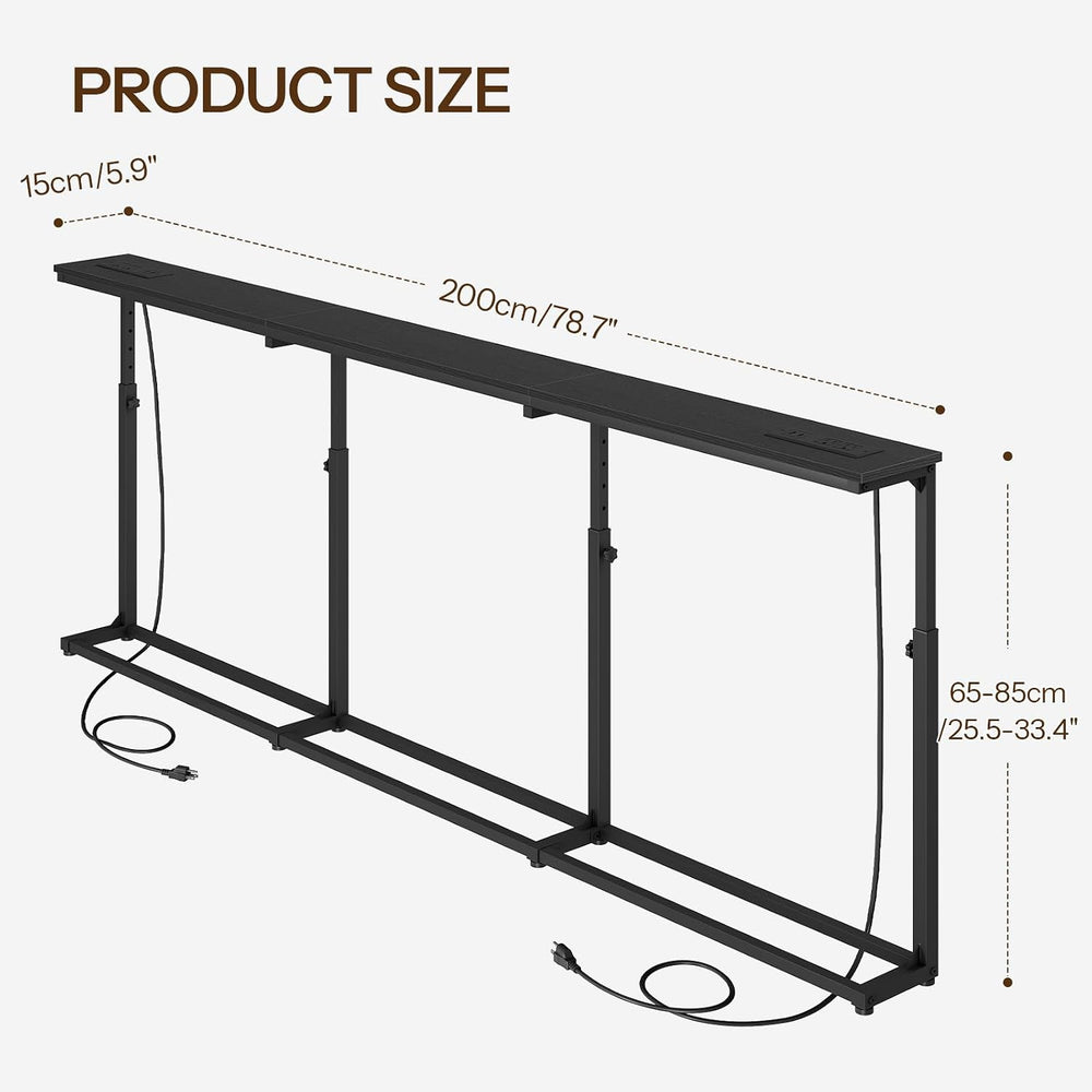 HOOBRO 78.7 Inch Narrow Console Table with Adjustable Height (25.5"-33.4...