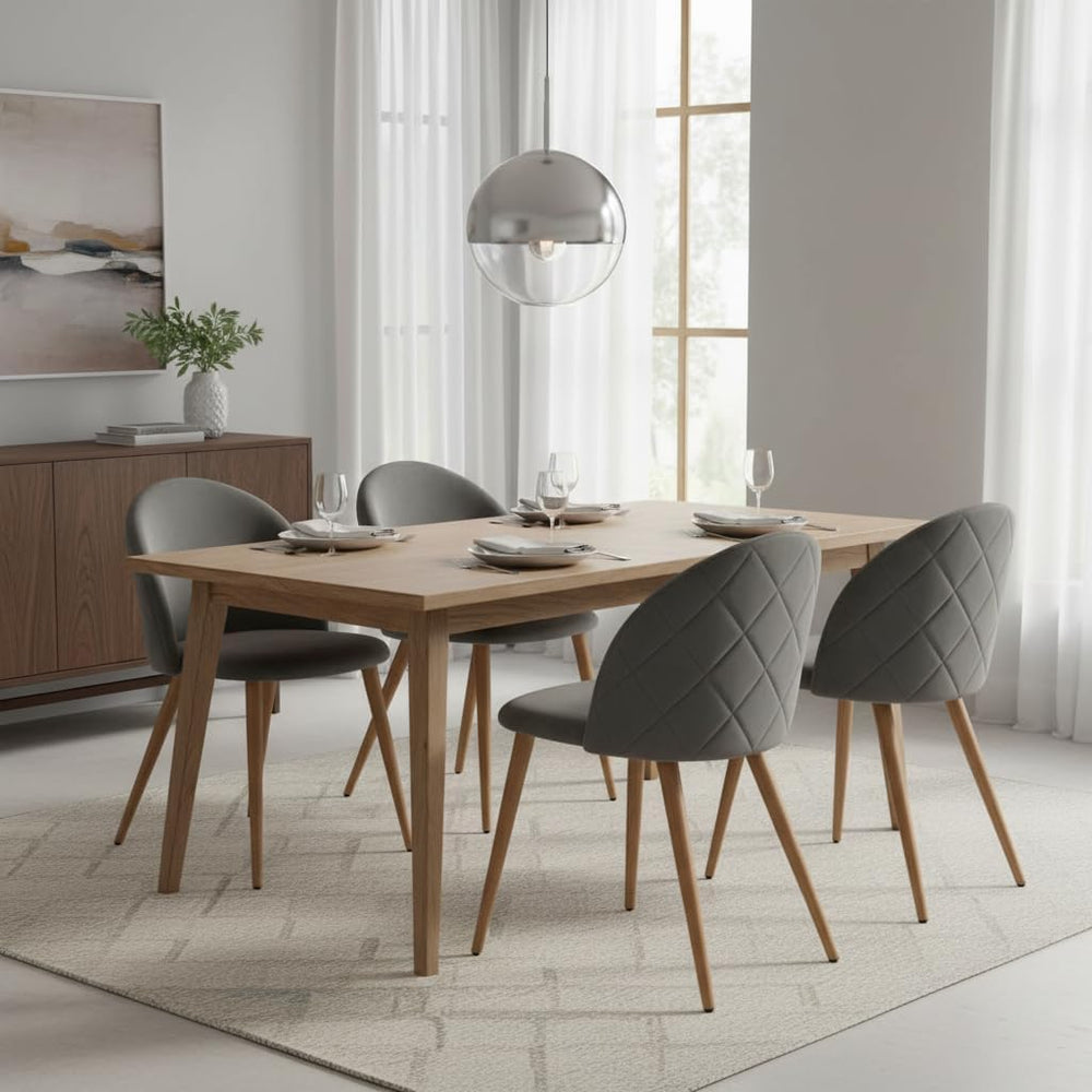 FurnitureR Dining Chairs Set of 2, Upholstered Velvet Mid Back Armless Accent...