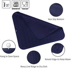 Silicone Dish Drying Mat for Multiple Usage,Easy clean,Eco-friendly,Heat-resistant Silicone Mat for Kitchen Counter or Sink,Refrigerator or Drawer Liner Navy Blue 2XL 24 inches x 18 inches