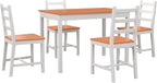 HOMCOM Dining Table Set for 4, 5 Piece Modern Kitchen Table and Chairs, Wood Dining Room Set for Small Spaces, Breakfast Nook, White