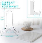 Boloyo 60-Degree Angle Acrylic Plate Display Stand , 6 Inch 5PC Clear Acrylic Display Holder Easel Base for Home Office Kitchen School Art Display