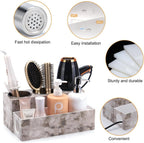 Marble Hair Tool Organizer - Bathroom Vanity Storage for Hot Tools, Hair Dryer, Curling Iron, Flat Iron & Straightener