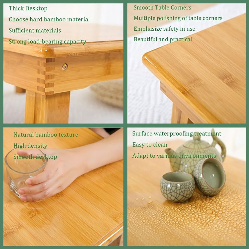 Folding Coffee Table, Japanese Floor Low Bamboo Dining Table