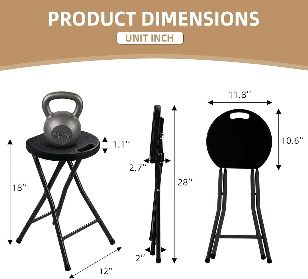 Folding Stool with Handle,Bar Stools Portable Chair 1-Pack