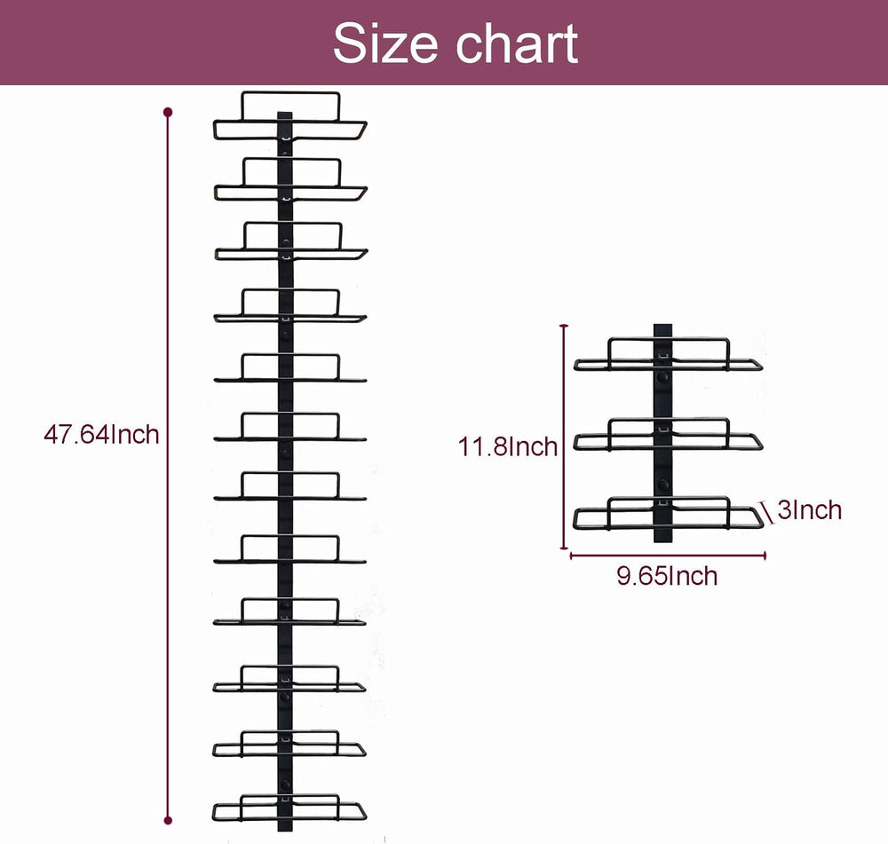 Wall Mount Wine Rack – 12 Bottles – Wine Bottle Holder for Wall | Black Metal...
