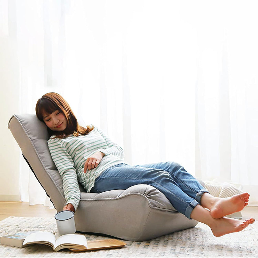Indoor Chaise Lounge Chair, 3 Angles Adjustable Floor Chair, Folding Lazy Sof...