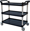 3-Tier Rolling Utility Cart with Wheels, 540 lbs Capacity Service Cart, Commercial Kitchen Cart with 4 Lockable Swivel Casters for Restaurant/Home/Warehouse/Office (40 x 20 x 38 in)
