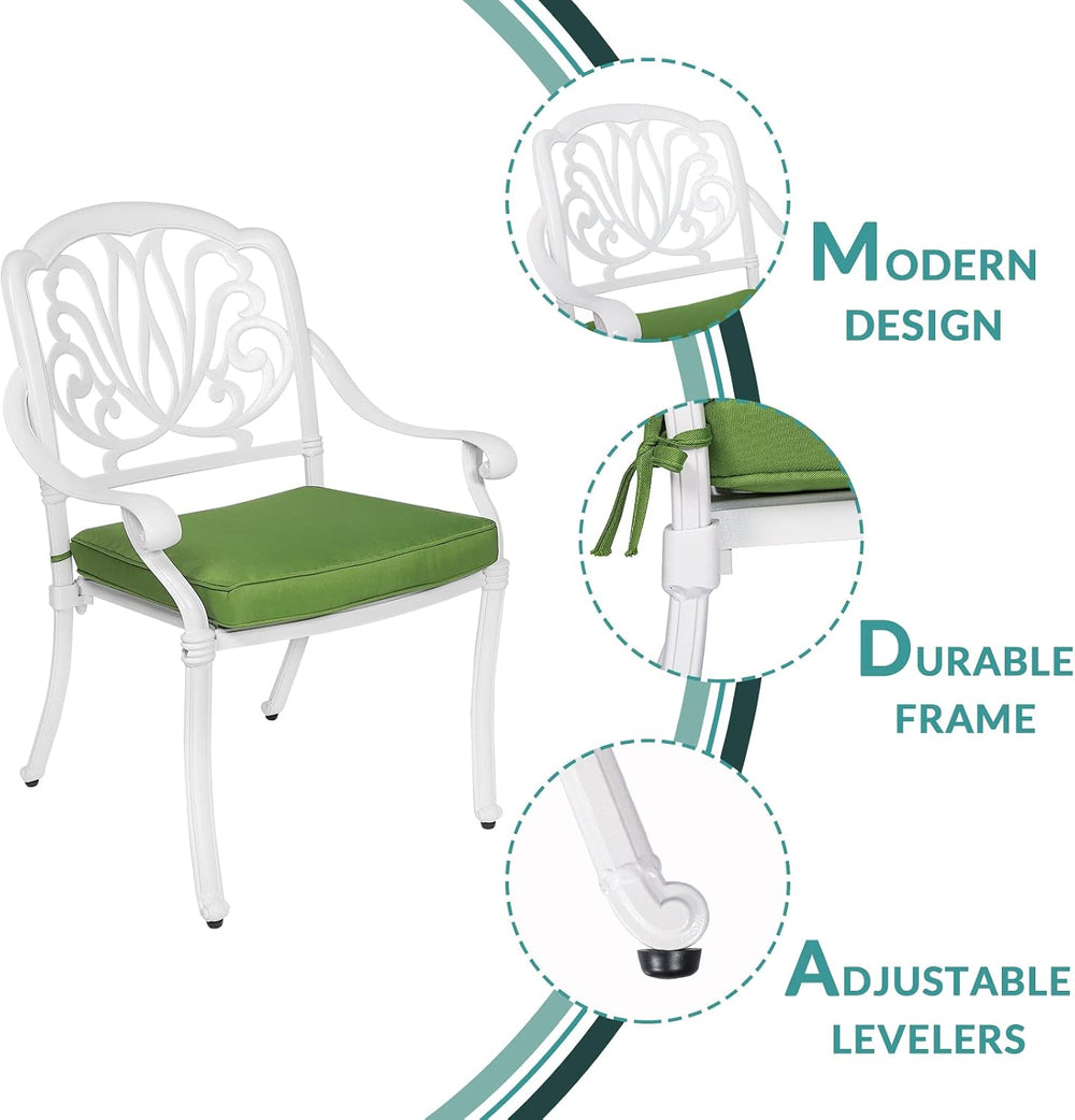 MEETWARM 5-Piece Outdoor Patio Dining Set, All-Weather Cast Aluminum Patio Co...