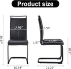 AZmac Modern Leather Dining Chairs Set of 8,Armless Kitchen Chairs,Dining Room Chairs with Upholstered Padded Seat and Sturdy Black Legs for Dining Room,Kitchen (Set of 8, Black-Black Leg)