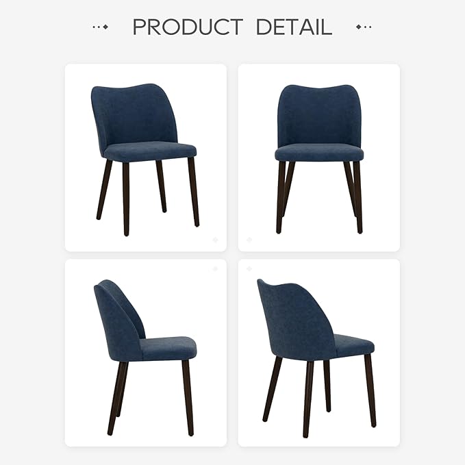 COLAMY Upholstered Dining Chairs Set of 2, Modern PU Leather Dining Room Kitc...