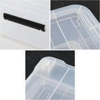 4-pack 40 Quarts Large Shallow Storage Bins, Plastic Under Bed Box Totes with Wheels