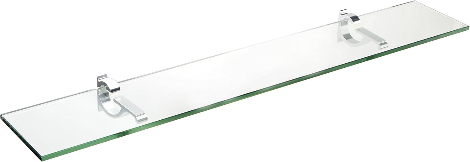 Spancraft Glass M-6x27-Chrome Monarch Glass Shelf, Chrome, 6" x 27"