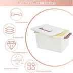 Saim Portable Medicine Storage Box for Home & Travel, First Aid Organizer with Handle, Large Capacity Stackable Container for Medical Supplies and Pills (Creamy White, 6L&10L)