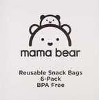 Amazon Brand - Mama Bear Reusable Snack Bags, Hook and Loop, One Size, 18-pack