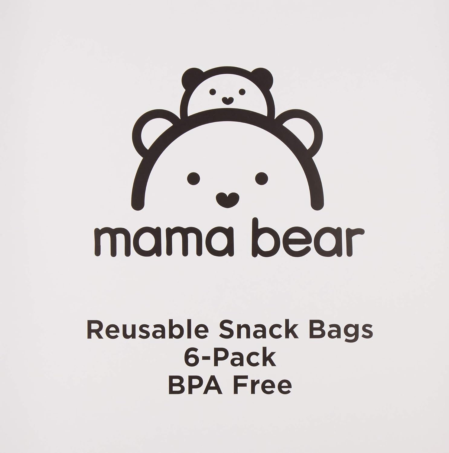 Amazon Brand - Mama Bear Reusable Snack Bags, Hook and Loop, One Size, 18-pack