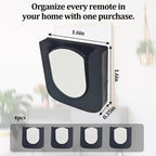 Magnetic Remote Control Holder Wall-Mounted Remote Holder Adhesive Strips Easy Installation for TV, Fan, and AC Remotes to Organize Home & Office (4 Pack)