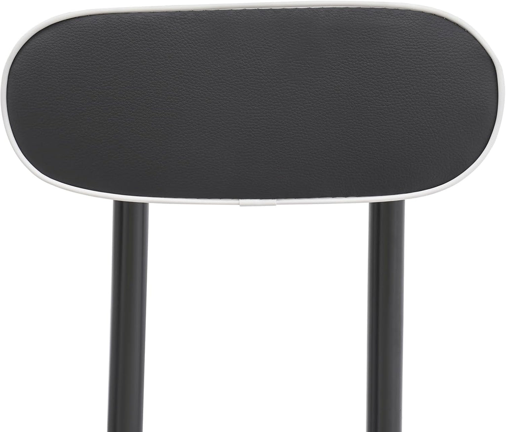 Cushioned Padded Folding Stool, 2PCS Tall Foldable Stools with Backrest, Bar Folding Stool, Portable Collapsible Counter Height Chair for Kitchen Island Shop Cafe Dining (Black)