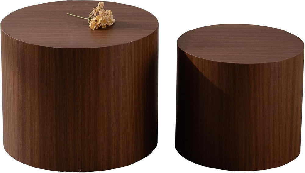 Nesting Coffee Table Set of 2, Round 18.9" Coffee Tables & 14.96&quo...