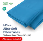 Queen Pillow Cases - 2 Pack - Super Soft Pillowcase Covers - Envelope Enclosure - Hotel Quality Pillow Protectors - Wrinkle Free, Shrink & Stain Resistant - Machine Washable - 20" x 30" (Denim Blue)