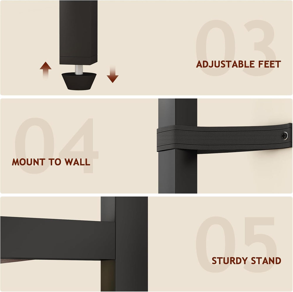Record Player Stand with Power Outlet, Turntable Stand with 2-Tier Vinyl Reco...
