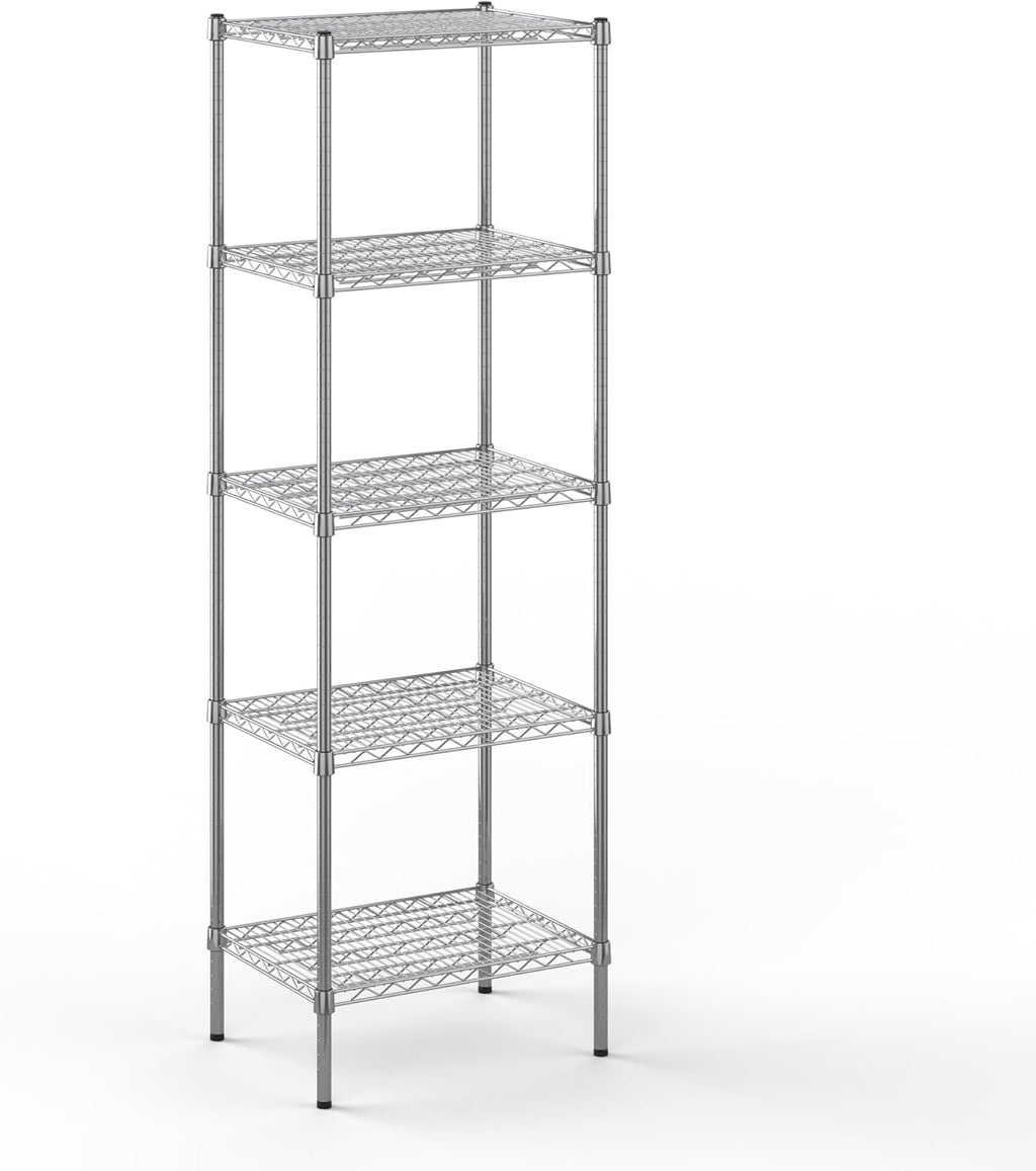 18" Deep x 24" Wide x 74" Height Wire Shelving Kit | 5-Tier | NSF Commercial Storage Rack Unit