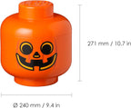 Room Copenhagen, LEGO Storage Heads Stackable Storage Container - Buildable Organizational Bins for Kid’s Toys and Accessories - 9.45 x 9.45 x 10.67in - Large, Pumpkin, Holds 500 Bricks