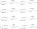 Lifewit Floating Shelves for Wall, 8 Pack Clear Acrylic Shelf 15" Room Decor for Bookcase/Vinyl Record Display/Photo/Picture in Bedroom, Living Room, Bathroom, Kitchen Storage and Organization