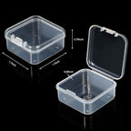 SATINIOR 48 Packs Clear Small Plastic Containers Transparent Storage Box with Hinged Lid for Items Crafts Jewelry (1.7 x 1.7 0.79 Inches)