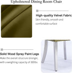 36" Modern Silver Glass Dining Room Table Set for 4,5-Piece Round Kitchen Dining Table Set with Cross Metal Legs and 4 Olive Green Velvet Upholstered Chairs,Glass Kitchen Table & Chairs Set