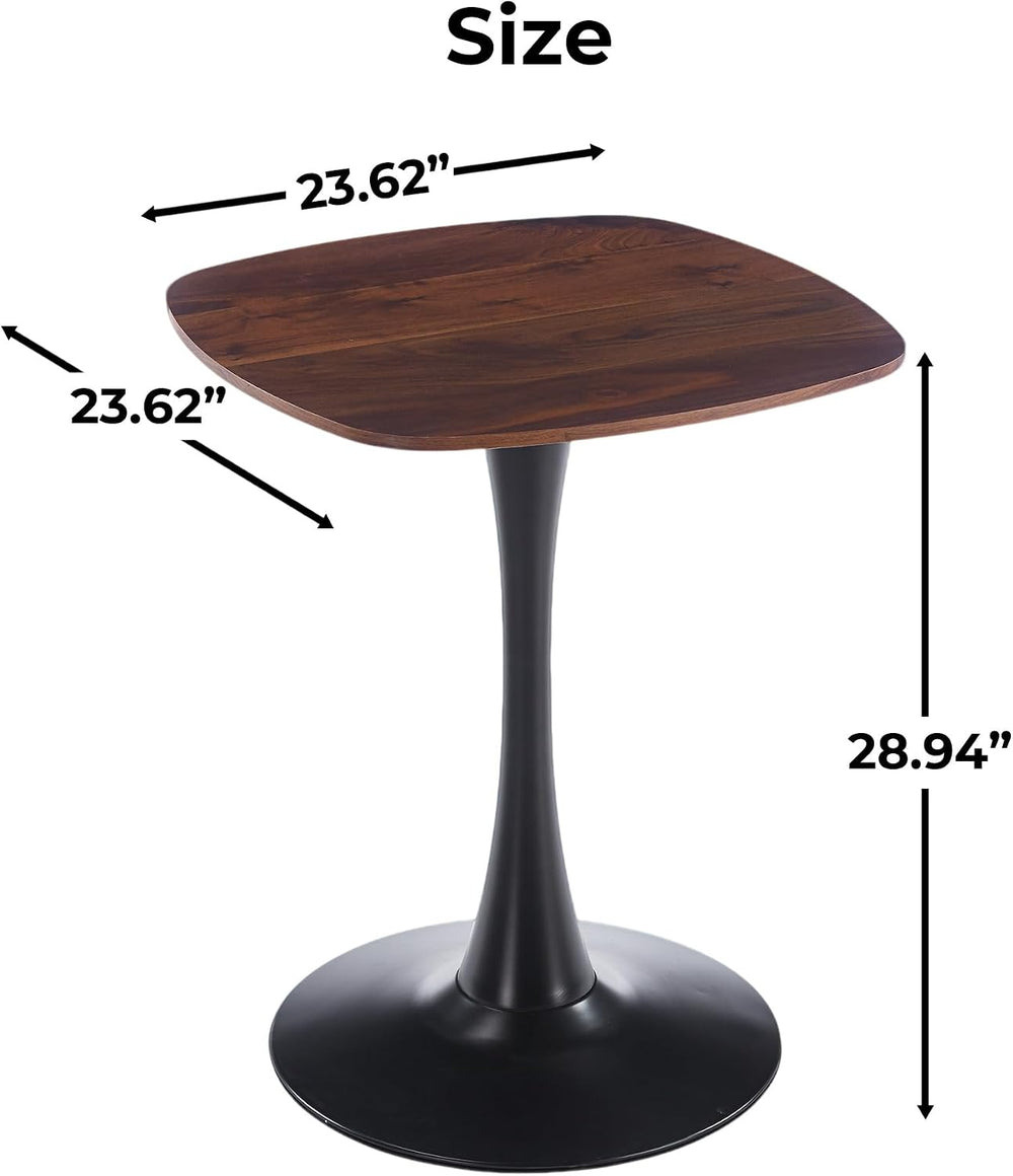 24" Square Tulip Dining Table for 2-4, Modern Kitchen Table with Pedesta...