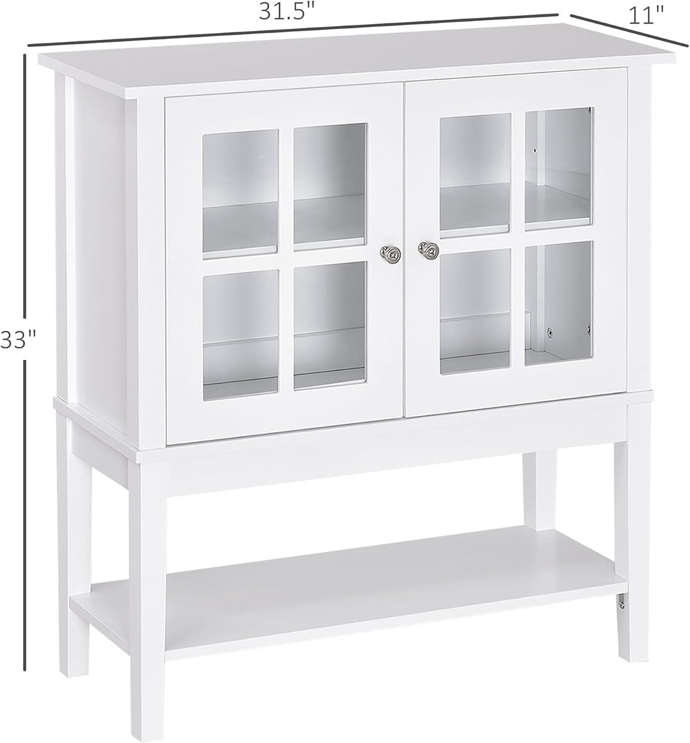 HOMCOM Sideboard Buffet Cabinet with Storage, Coffee Bar Cabinet, White