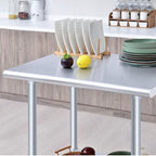 ROCKPOINT Stainless Steel Table for Prep & Work 24x30 Inches, NSF Metal Commercial Kitchen Heavy Duty Table with Adjustable Under Shelf and Table Foot for Restaurant, Home and Hotel