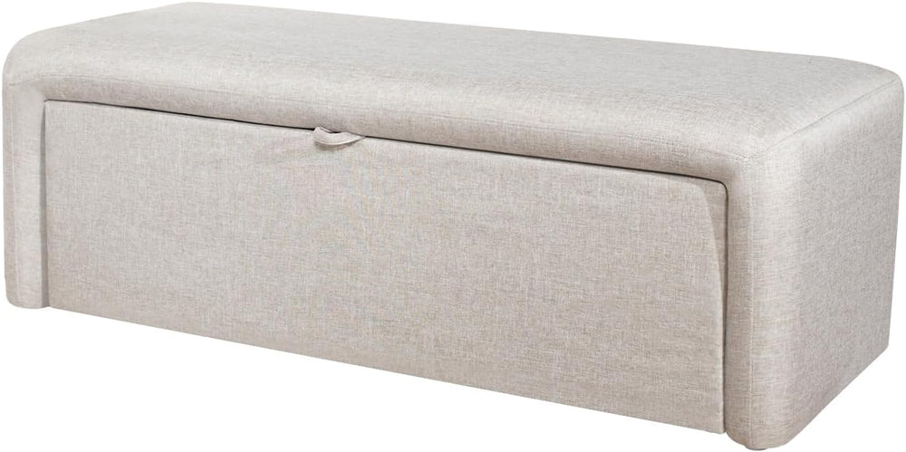 Homebeez 48" Storage Ottoman Bench with Side Opening, Large Ottoman with...