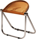 Acrylic Folding Chair, Portable Light Commercial Folding, PC Plastic Living Room Seat, Metal Frame,(Brown)