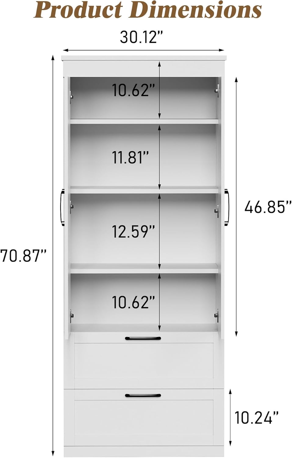 71” H Kitchen Pantry Cabinet, 4-Tier Farmhouse Storage Cabinet with Barn Door...
