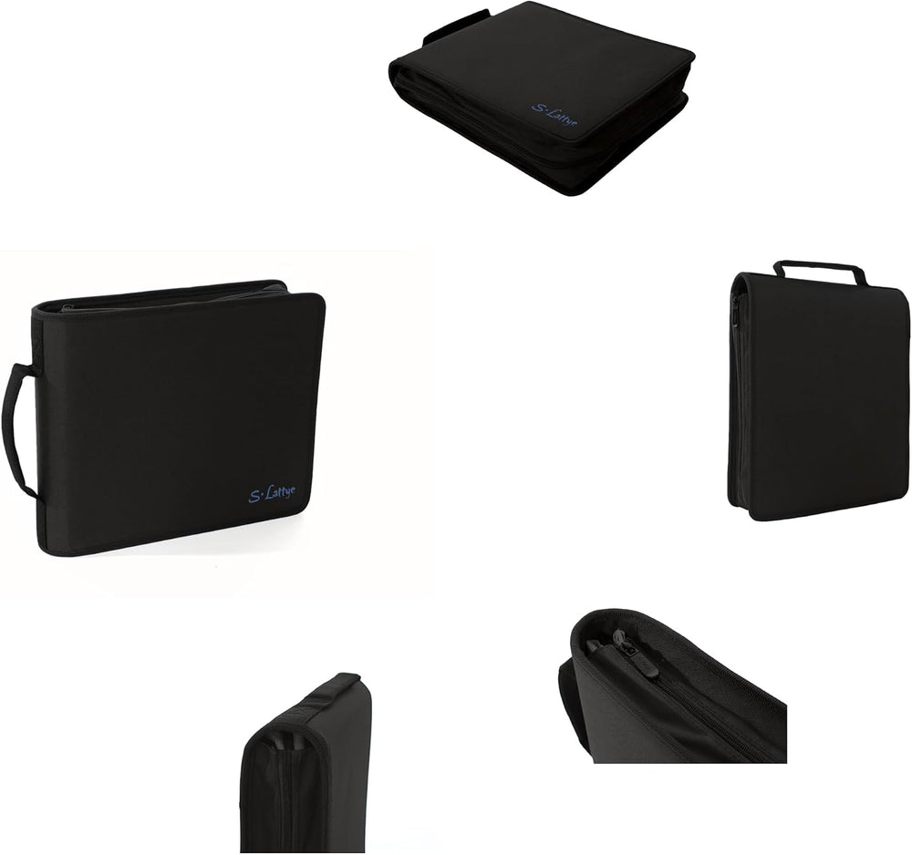 DVD CD Storage Case with Extra Wide Title Cover Pages for Blu Ray Movie Music...