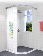 Corner Shower Curtain Rod Adjustable Stainless Steel L Shaped Rack Drill Free Install for Bathroom, Bathtub, Clothing Store (35.5"-51.2" x 35.5"-51.2")