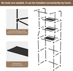 Over The Toilet Storage Shelf, 3-Tier Freestanding Bathroom Organizer with Towel Rack, Space Saver Cabinet Shelves Unit, Tall Slim Etagere for Bathroom, Modern Metal Furniture (Black)